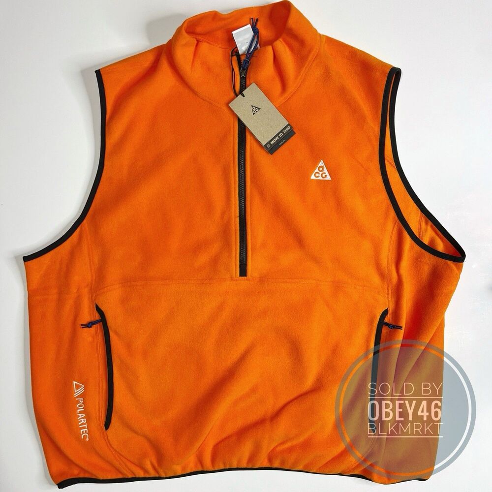 Nike ACG Wolf Tree Vest Polartec Orange/Black HJ2468-819 Size 2XL - Picture 1 of 5